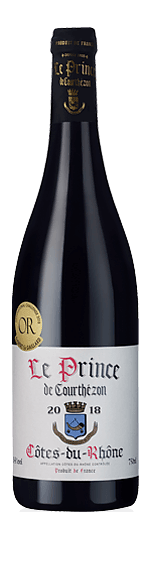 Le Prince de Courthézon Côtes du Rhône 2018 Grenache 80% Grenache, 10% Mourvèdre, 10% Syrah Rhônedalen