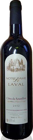 Notre Dame De Laval Côtes Du Roussillon Rouge 2012 Carignan