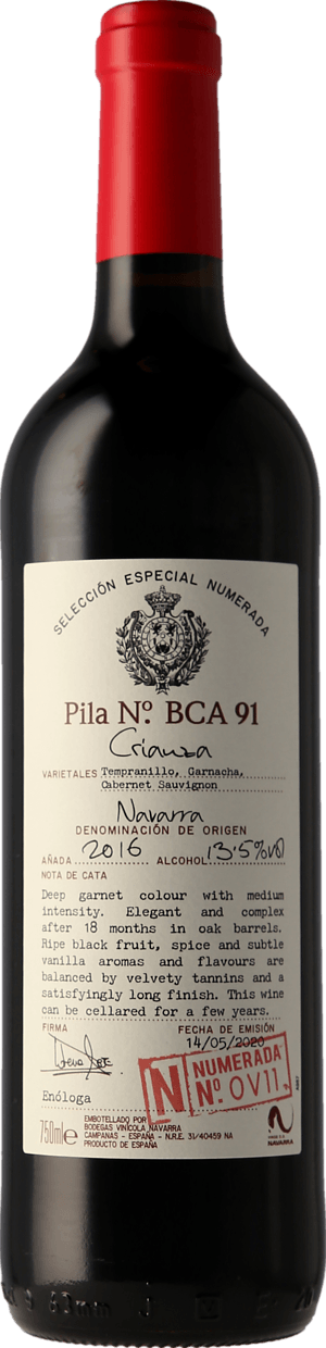 Selección Numerada Navarra Crianza v11 2016 Tempranillo