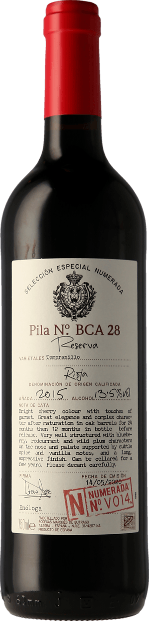 Selección Numerada v14 Rioja Reserva 2015 Tempranillo