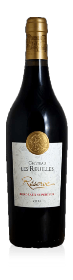 Château les Reuilles Bordeaux Superieur Réserve 2017 (i trälåda) Merlot 80% Merlot, 15% Cabernet Sauvignon, 5% Malbec Bordeaux