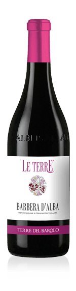 Le Terre Barbera d'Alba 2018 (i trälåda) Barbera 100% Barbera Piemonte